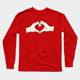 Hands Making A Heart Symbol Love Valentines Day Long Sleeve T-Shirt